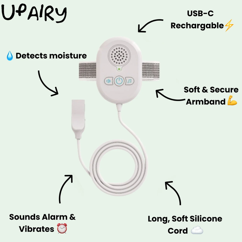 Kids Bed Wetting Alarm – Moisture Sensor with Vibration and Sound Alerts for Nighttime Toilet Training
