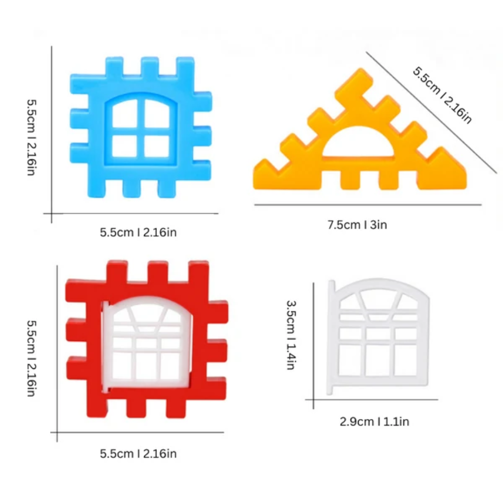Kids Building Blocks – Colorful Interlocking House Construction Set