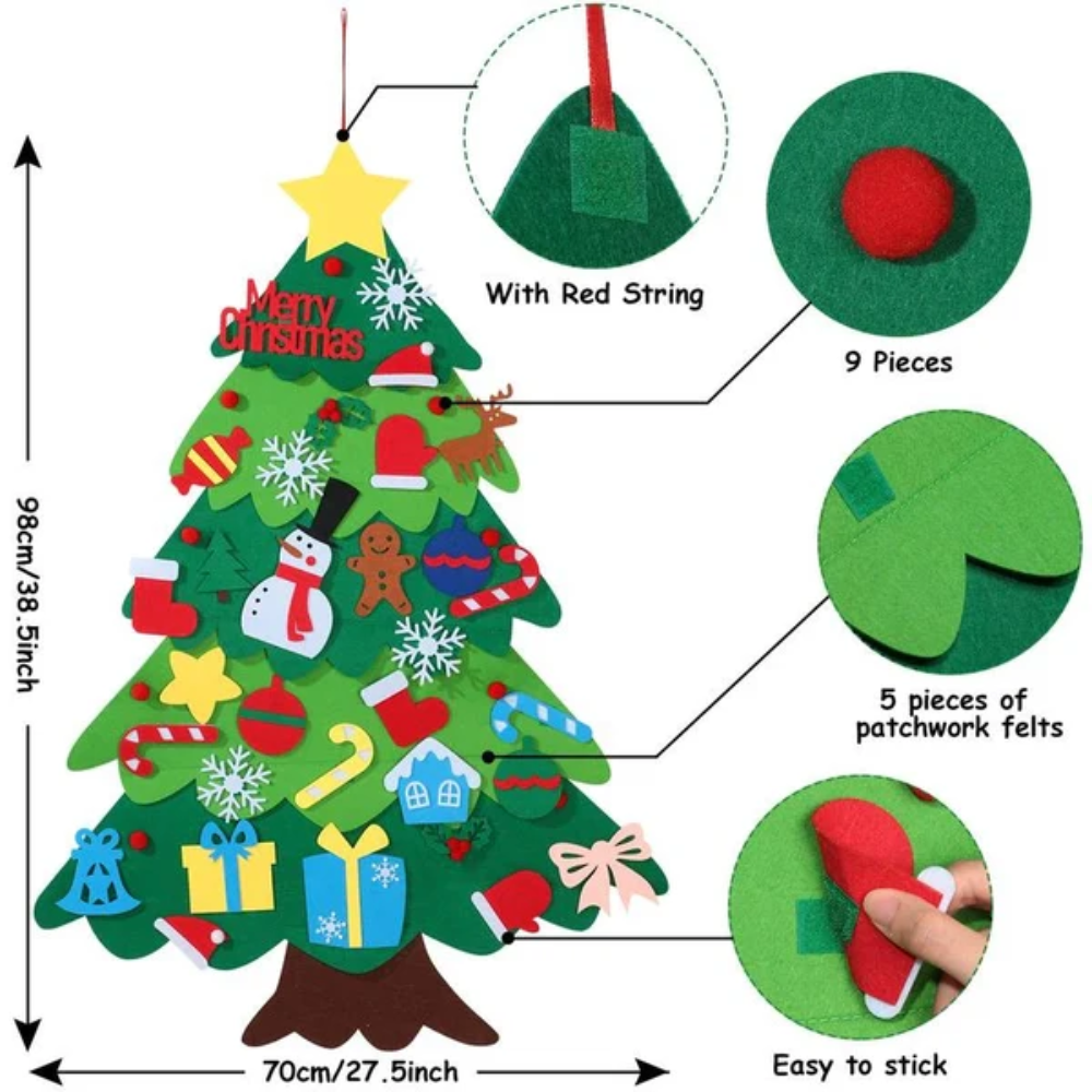 Kids Christmas Tree – Interactive Felt Christmas Tree Decorating Toy