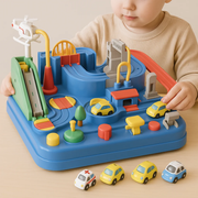 Kids City Adventure Car Track Toy – Interactive Mechanical Vehicle Playset with 4 Cars