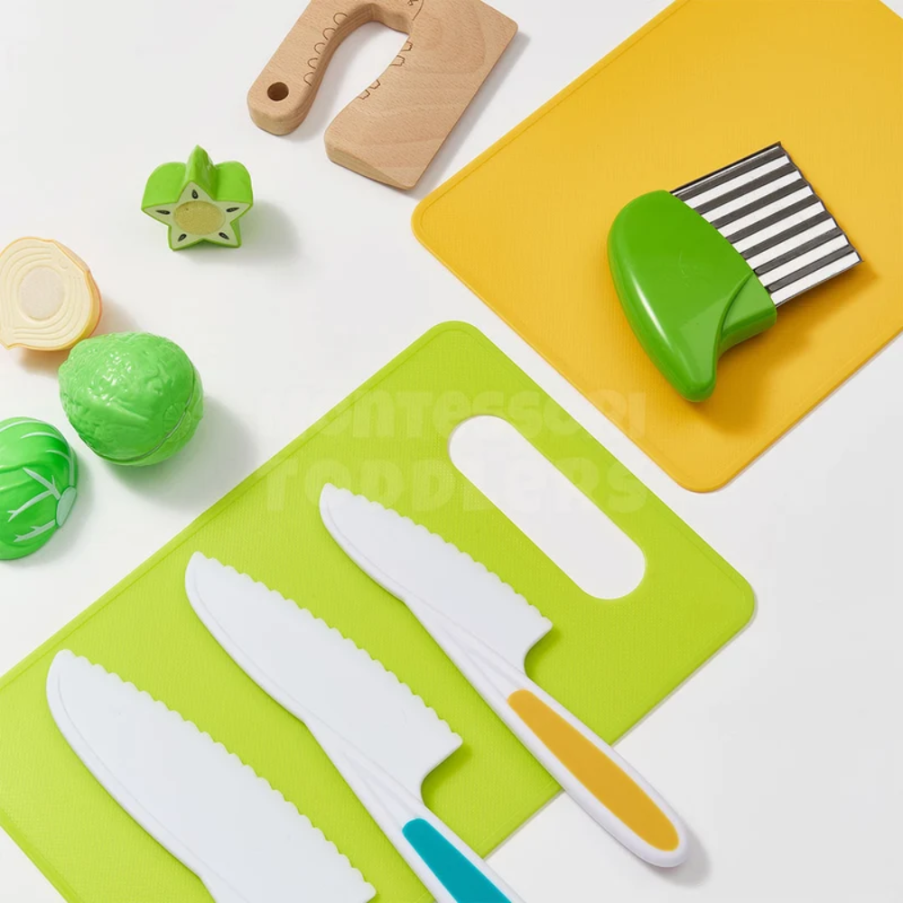 Kids Cooking Utensil Set – Child-Friendly Kitchen Knives and Cutting Boards