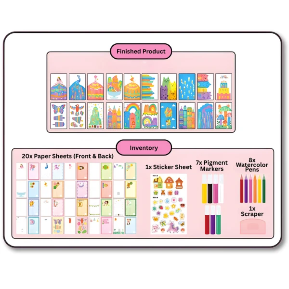 Kids DIY Art Kit – Color Reveal Painting Set