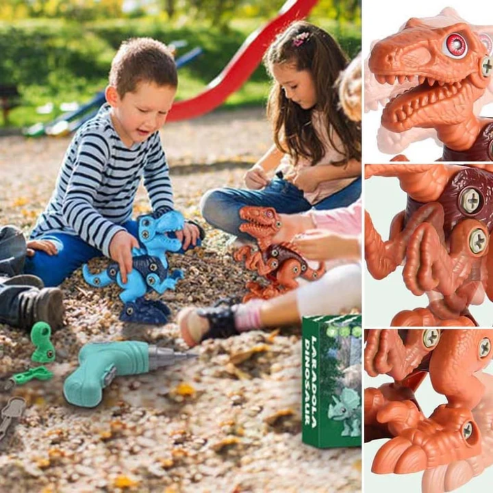 Kids Dinosaur Building Toy – Take-Apart Dinosaur Construction Set with Electric Drill