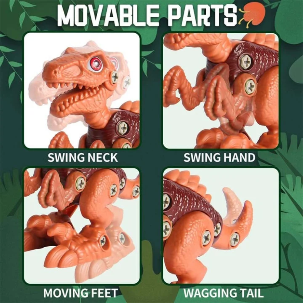 Kids Dinosaur Building Toy – Take-Apart Dinosaur Construction Set with Electric Drill