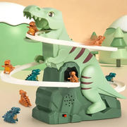 Kids Dinosaur Climbing Track Toy – Electric Dinosaur Stair Climbing and Sliding Toy with Music and LED Lights