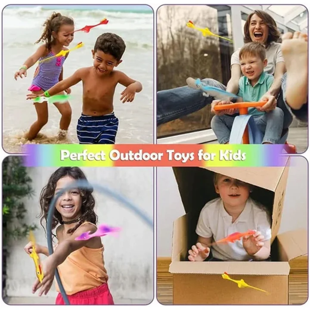 Kids Dinosaur Slingshot Toys – 10-Pack Stretchy Flying Dinosaur Party Favors