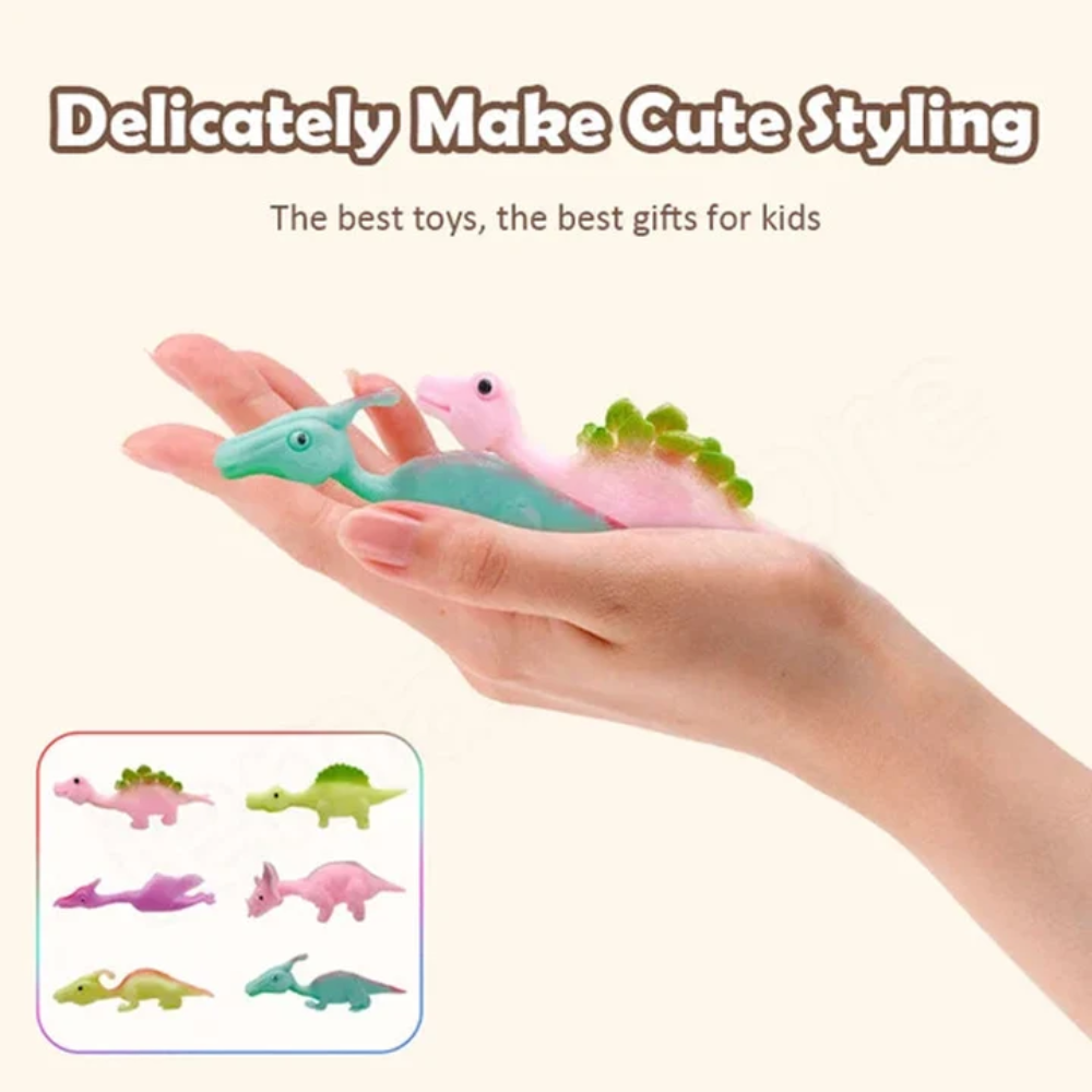 Kids Dinosaur Slingshot Toys – 10-Pack Stretchy Flying Dinosaur Party Favors