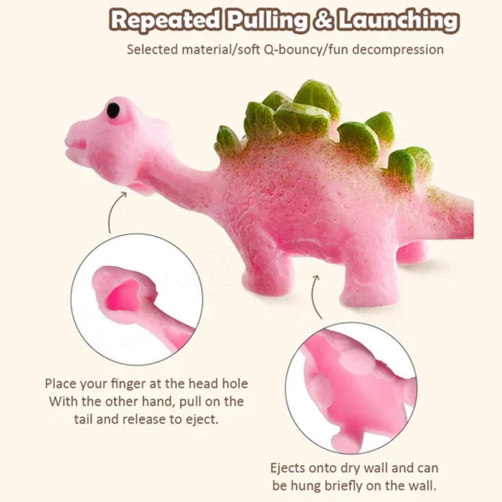 Kids Dinosaur Slingshot Toys – 10-Pack Stretchy Flying Dinosaur Party Favors