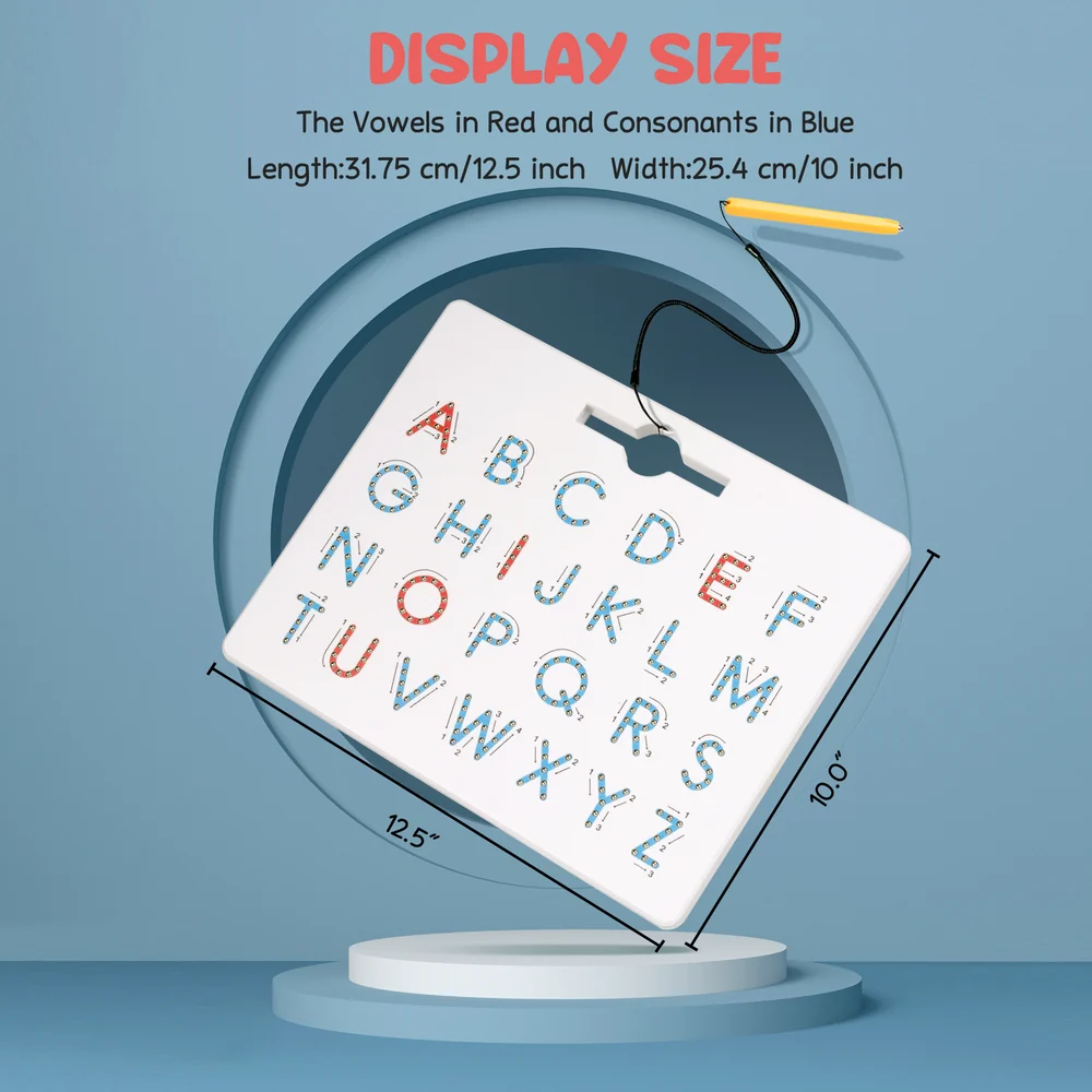 Kids Double-Sided Magnetic Alphabet Board – Uppercase and Lowercase Letter Tracing Toy with Stylus
