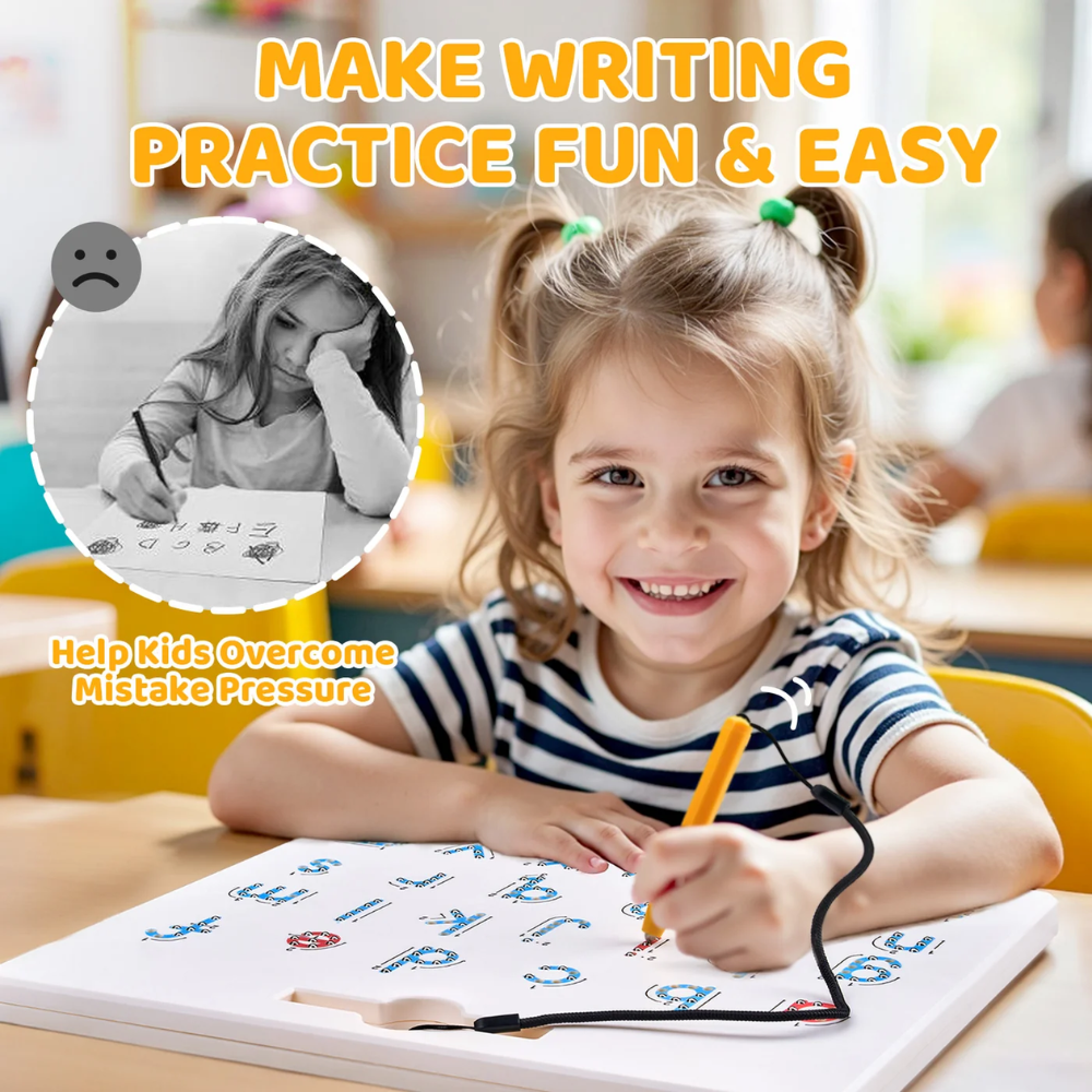 Kids Double-Sided Magnetic Alphabet Board – Uppercase and Lowercase Letter Tracing Toy with Stylus