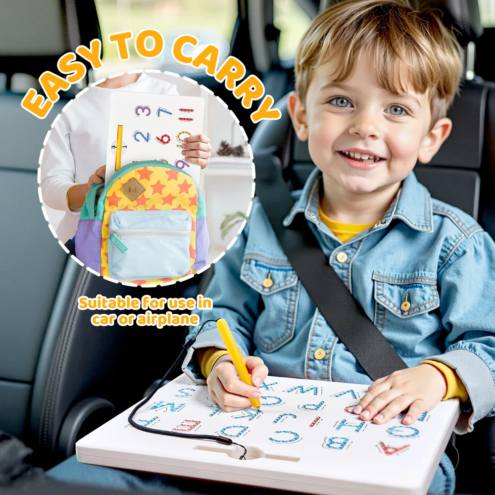 Kids Double-Sided Magnetic Alphabet Board – Uppercase and Lowercase Letter Tracing Toy with Stylus