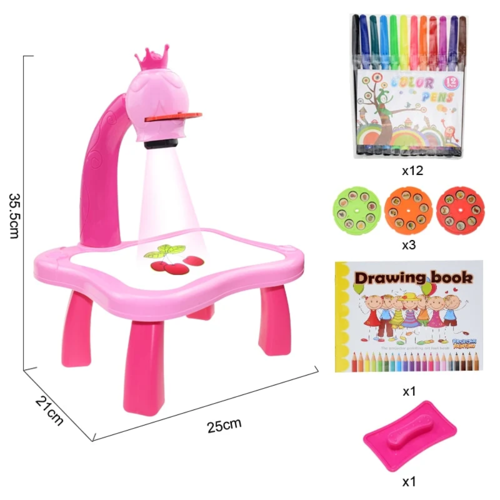 Kids Drawing Projector Table – Educational Art and Painting Toy with Drawing Accessories