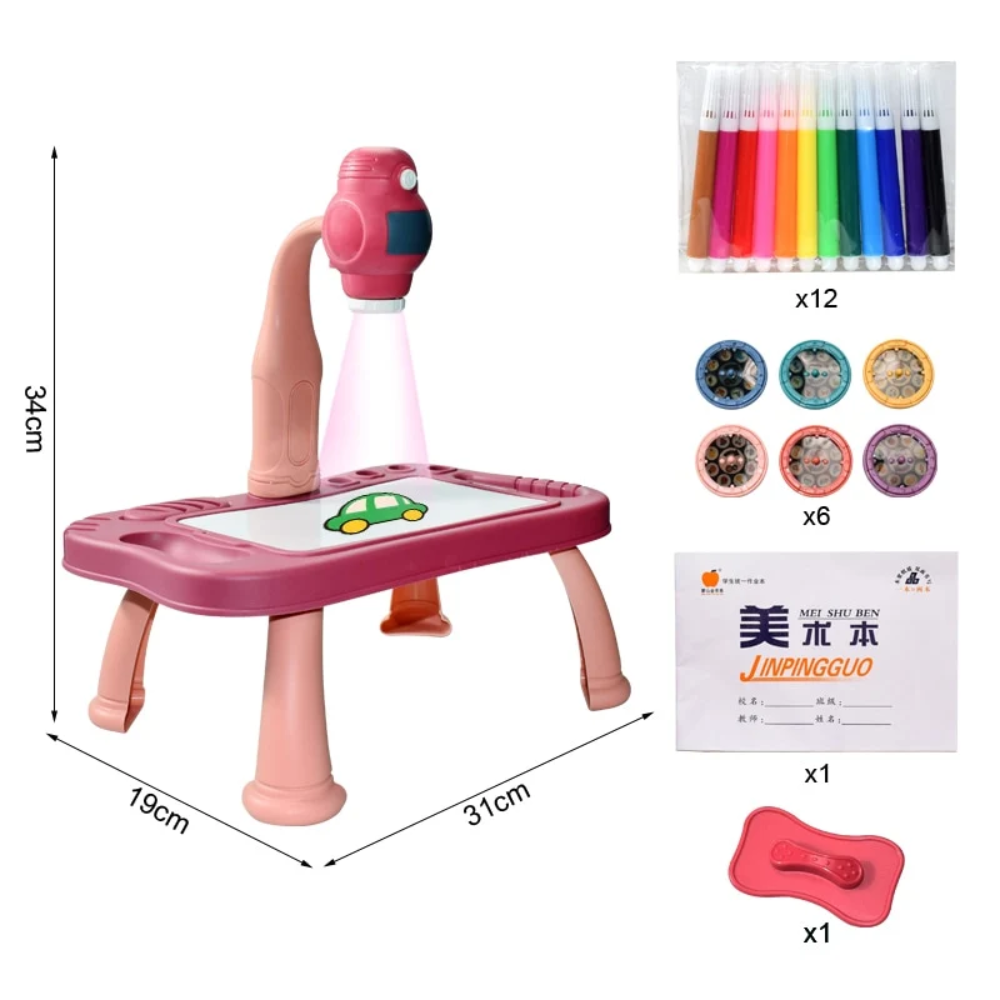 Kids Drawing Projector Table – Educational Art and Painting Toy with Drawing Accessories