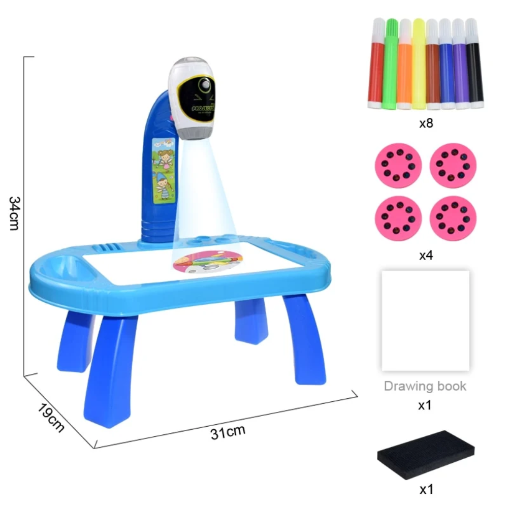 Kids Drawing Projector Table – Educational Art and Painting Toy with Drawing Accessories