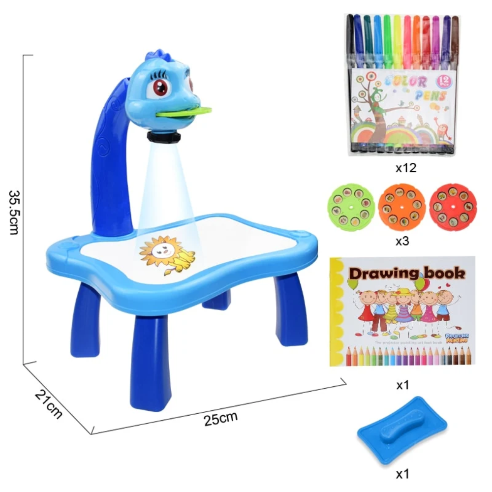 Kids Drawing Projector Table – Educational Art and Painting Toy with Drawing Accessories