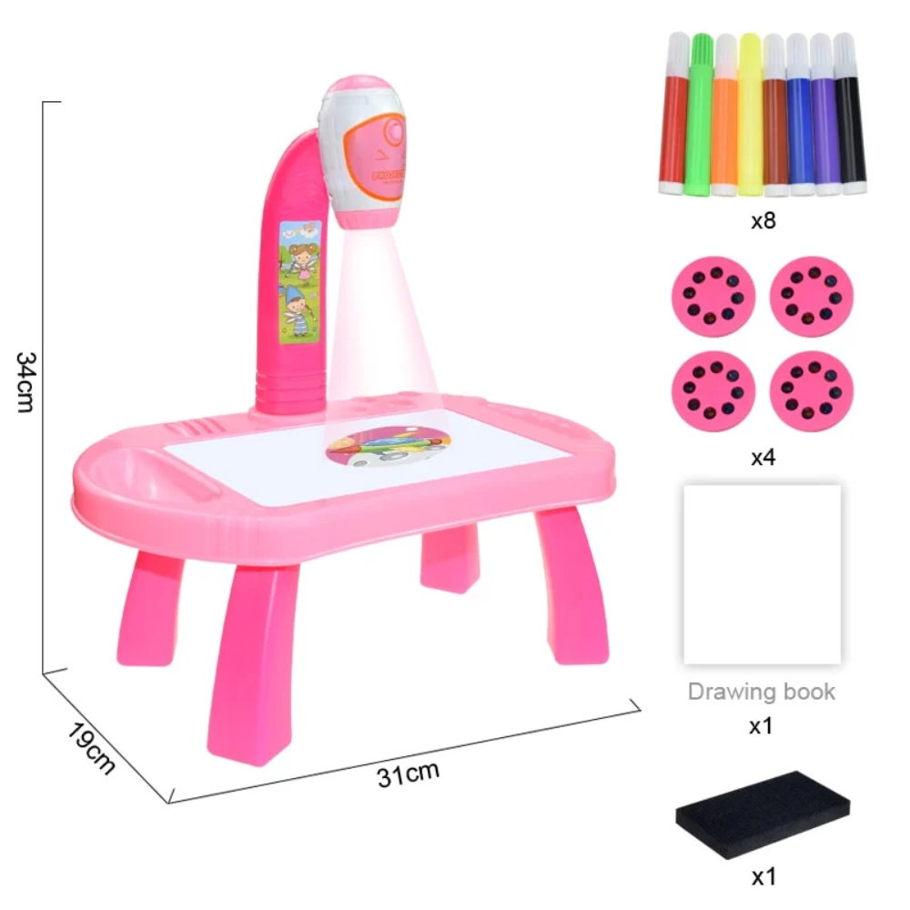 Kids Drawing Projector Table – Educational Art and Painting Toy with Drawing Accessories