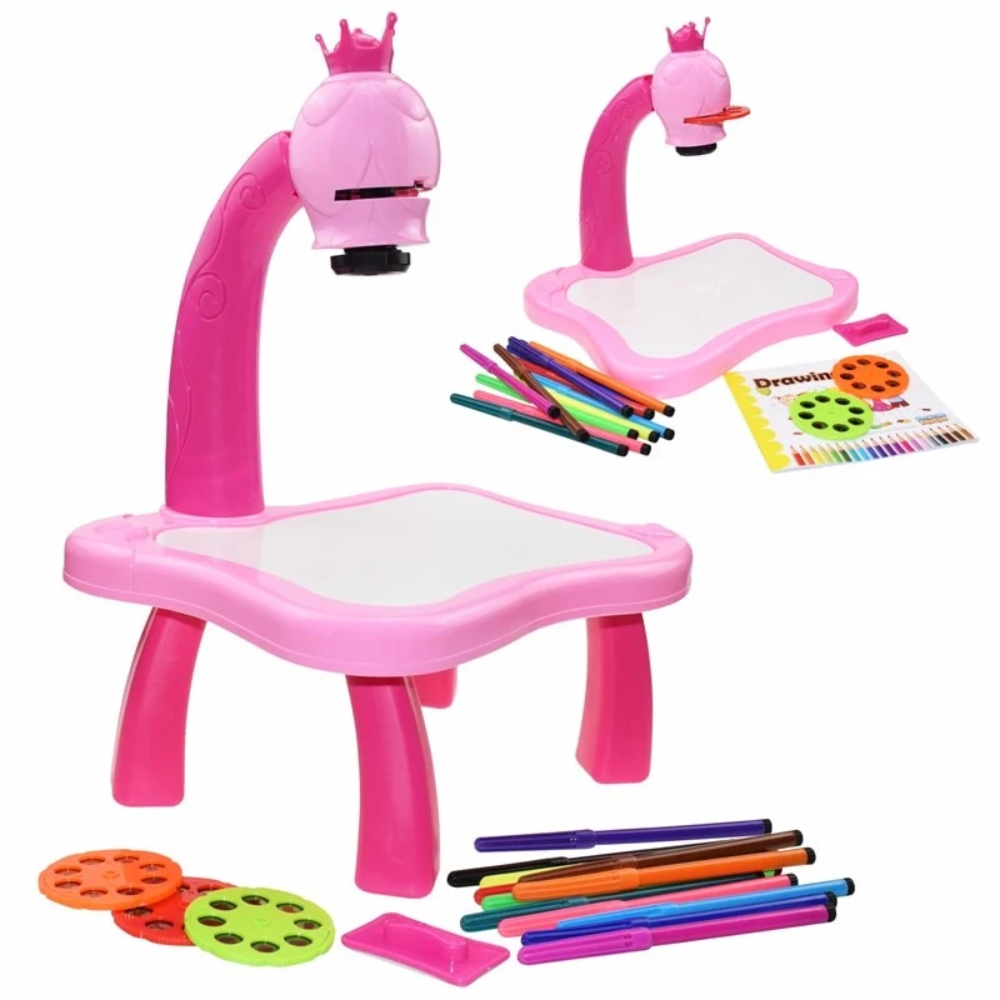 Kids Drawing Projector Table – Educational Art and Painting Toy with Drawing Accessories