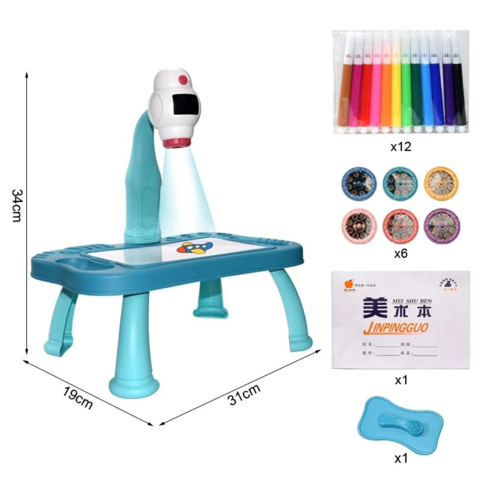 Kids Drawing Projector Table – Educational Art and Painting Toy with Drawing Accessories