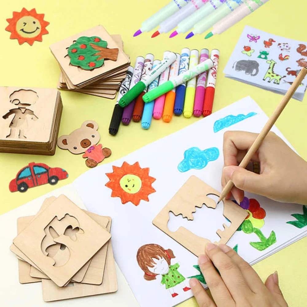 Kids Drawing Stencil Set – 20-Piece Creative Art & Shape Tracing Templates