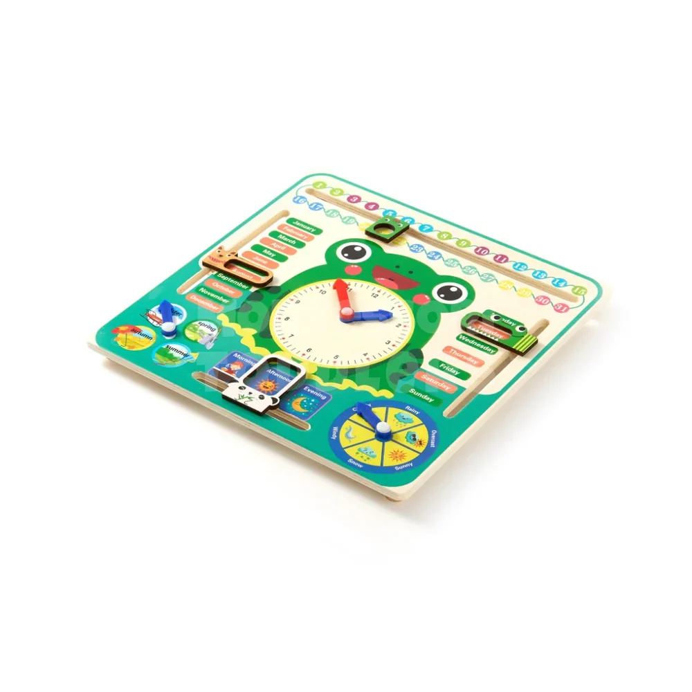 Kids Educational Calendar Clock – Interactive Learning Board for Time, Dates, Weather and Seasons