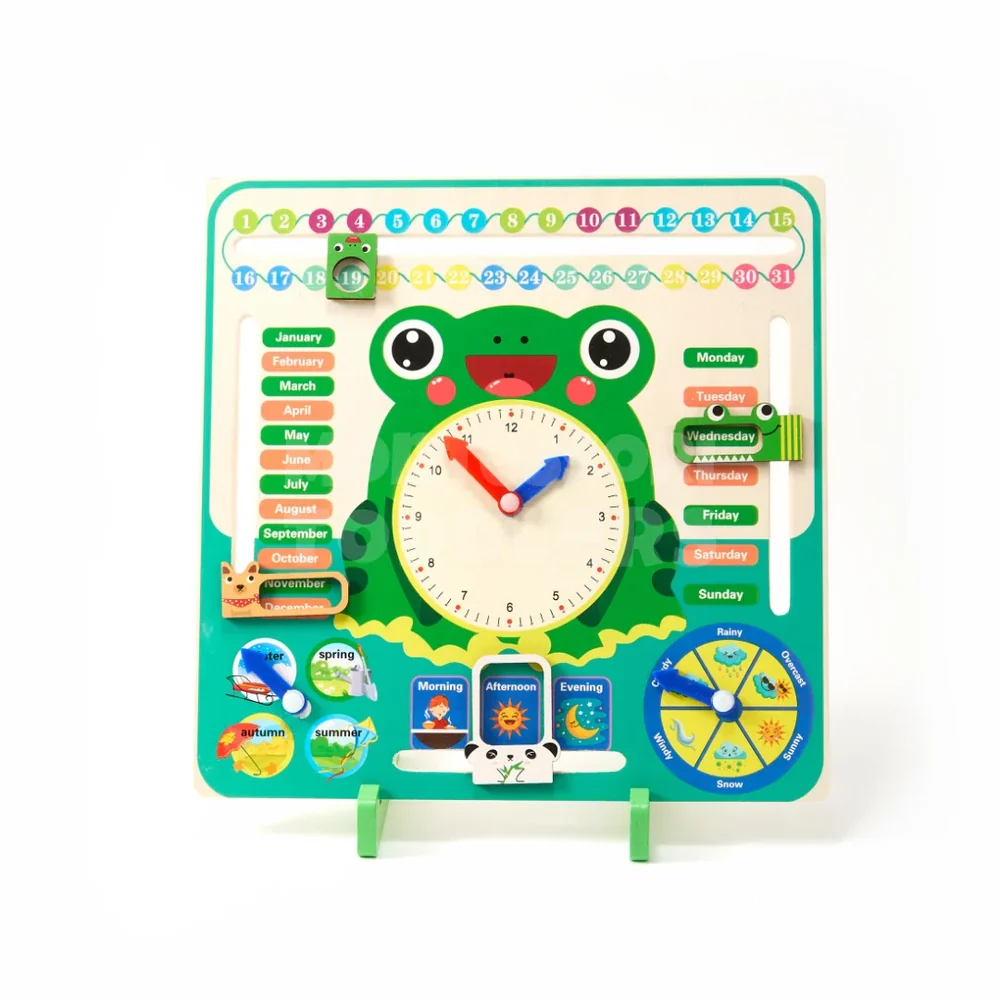 Kids Educational Calendar Clock – Interactive Learning Board for Time, Dates, Weather and Seasons