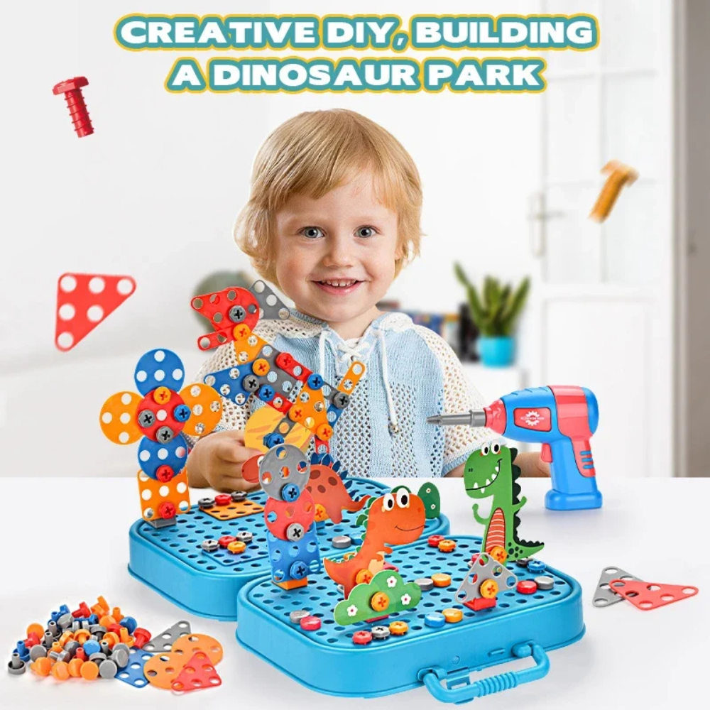 Kids Electric Drill Building Set – Educational Construction Toy with Storage Case