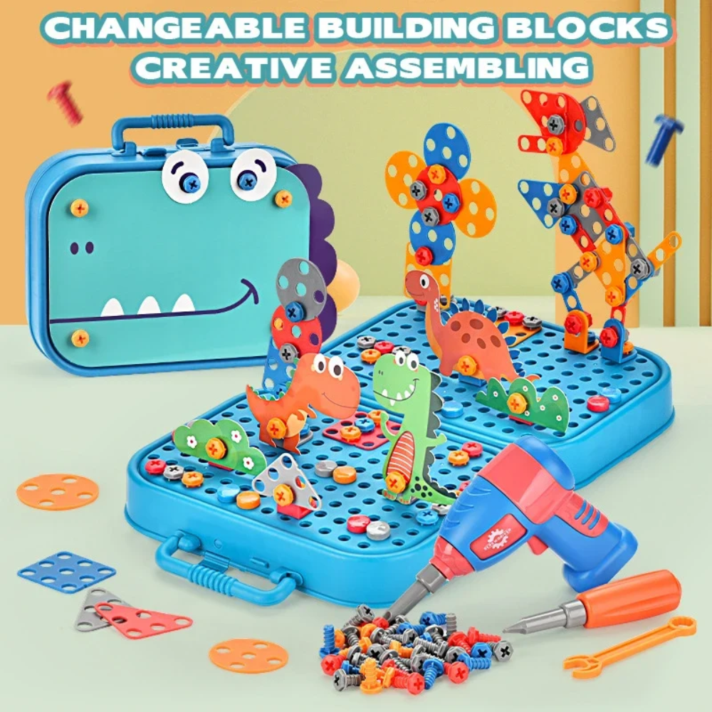 Kids Electric Drill Building Set – Educational Construction Toy with Storage Case