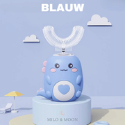 Kids Electric U-Shaped Toothbrush – 360° Silicone Toothbrush with Gentle Vibrations and Dinosaur Design