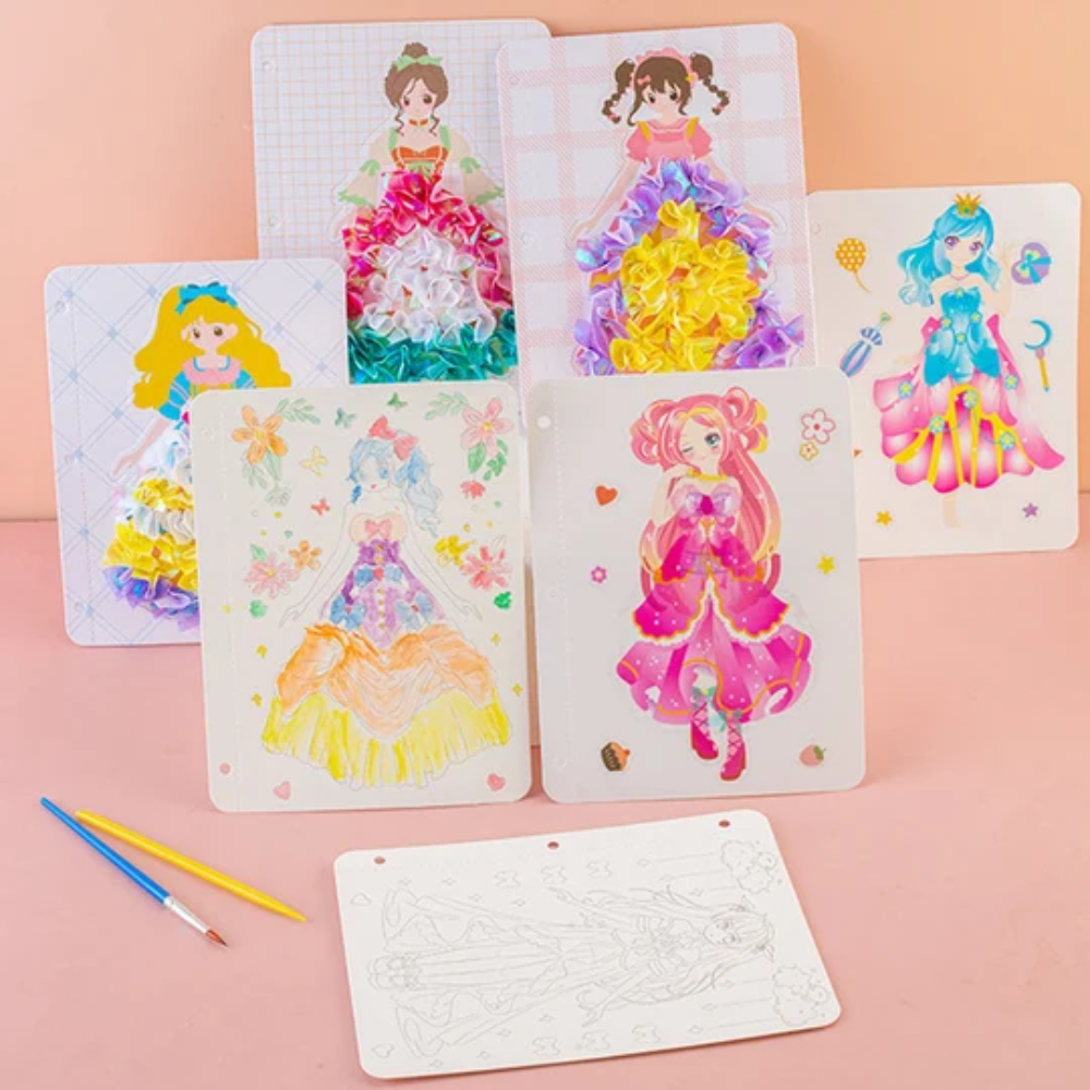 Kids Fashion Design Activity Book – Creative Coloring, Drawing and Dress-Up Sticker Set