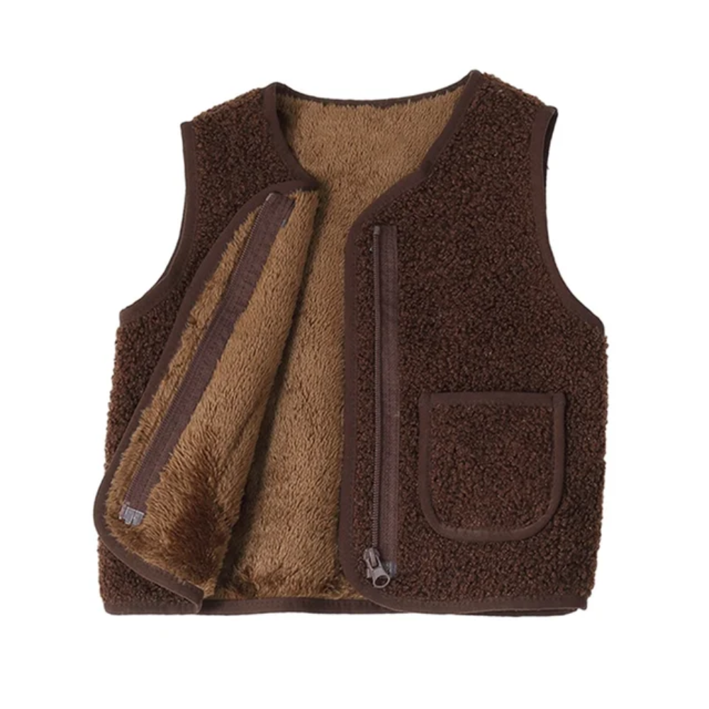 Kids Fleece Vest – Warm Sleeveless Sherpa Gilet with Plush Lining