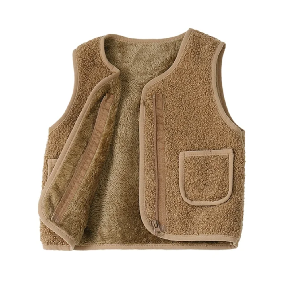Kids Fleece Vest – Warm Sleeveless Sherpa Gilet with Plush Lining