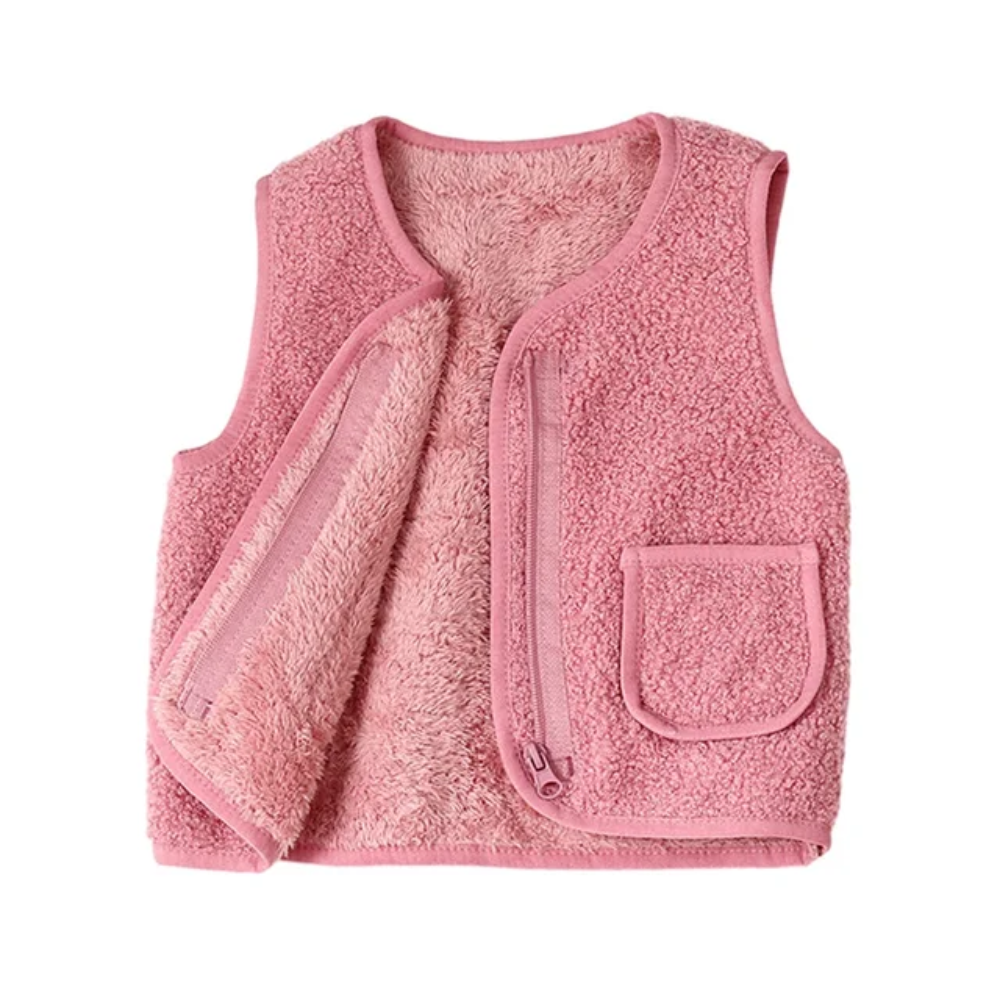 Kids Fleece Vest – Warm Sleeveless Sherpa Gilet with Plush Lining