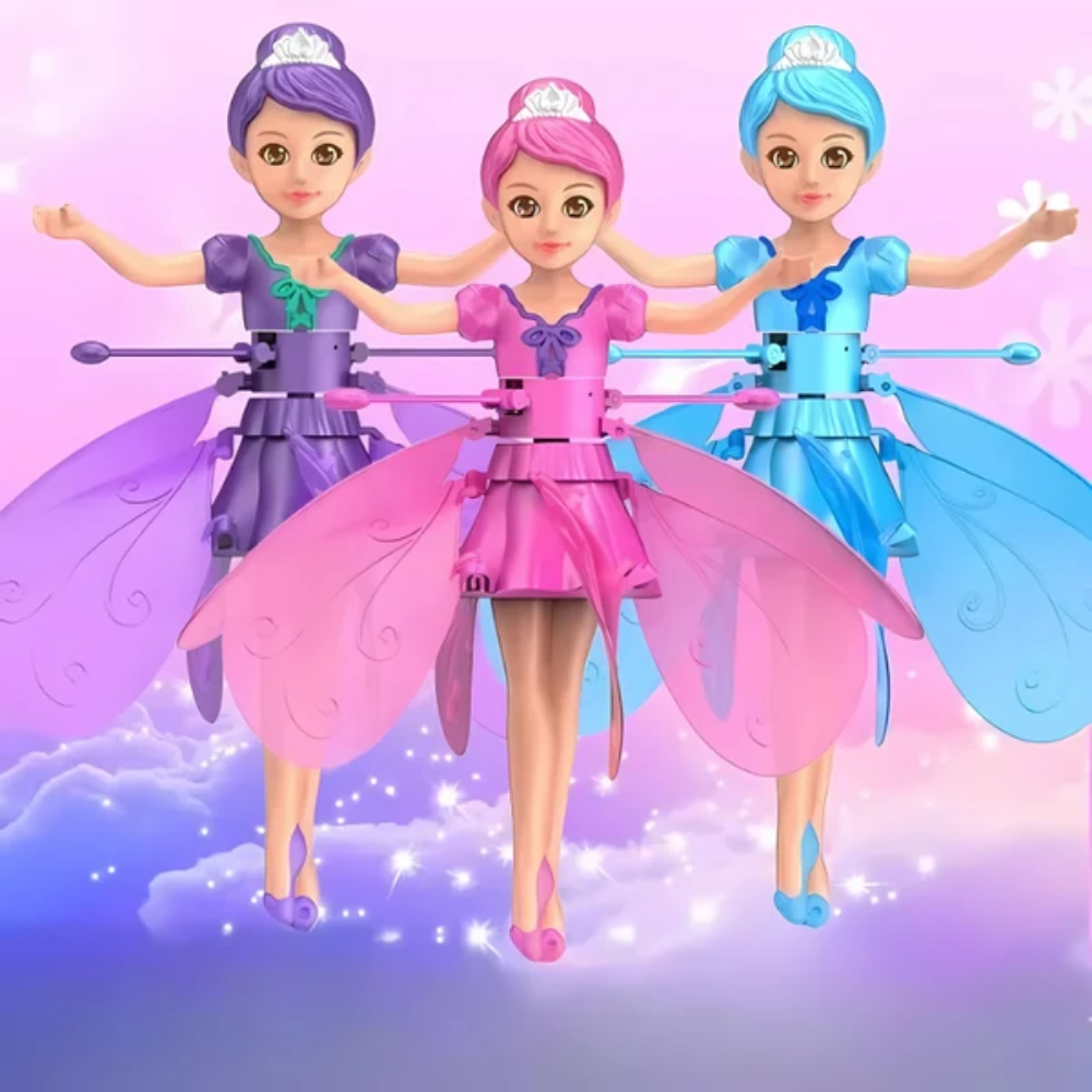 Kids Flying Fairy Toy – USB Rechargeable Hand-Controlled Fairy Doll with LED Lights