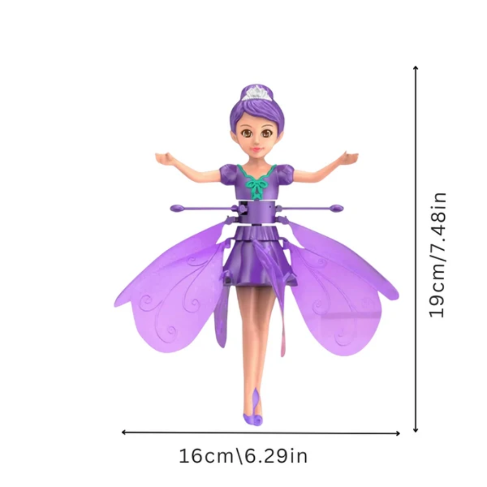 Kids Flying Fairy Toy – USB Rechargeable Hand-Controlled Fairy Doll with LED Lights