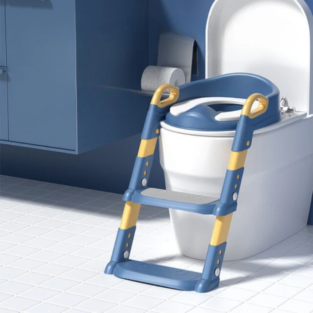 Kids Foldable Potty Training Seat with Steps – Toddler Toilet Ladder with Climbing Steps