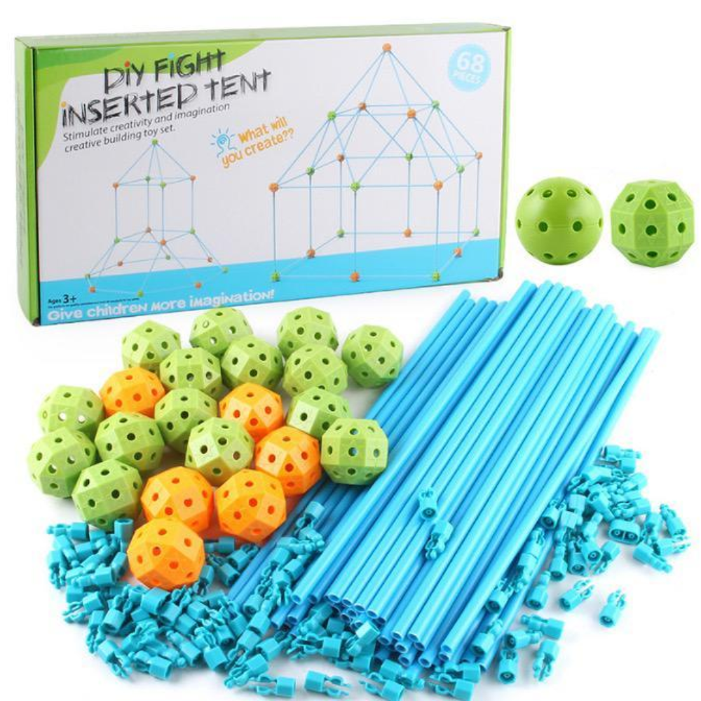 Kids Fort Building Kit – DIY Tent Construction Set with Connecting Rods and Balls