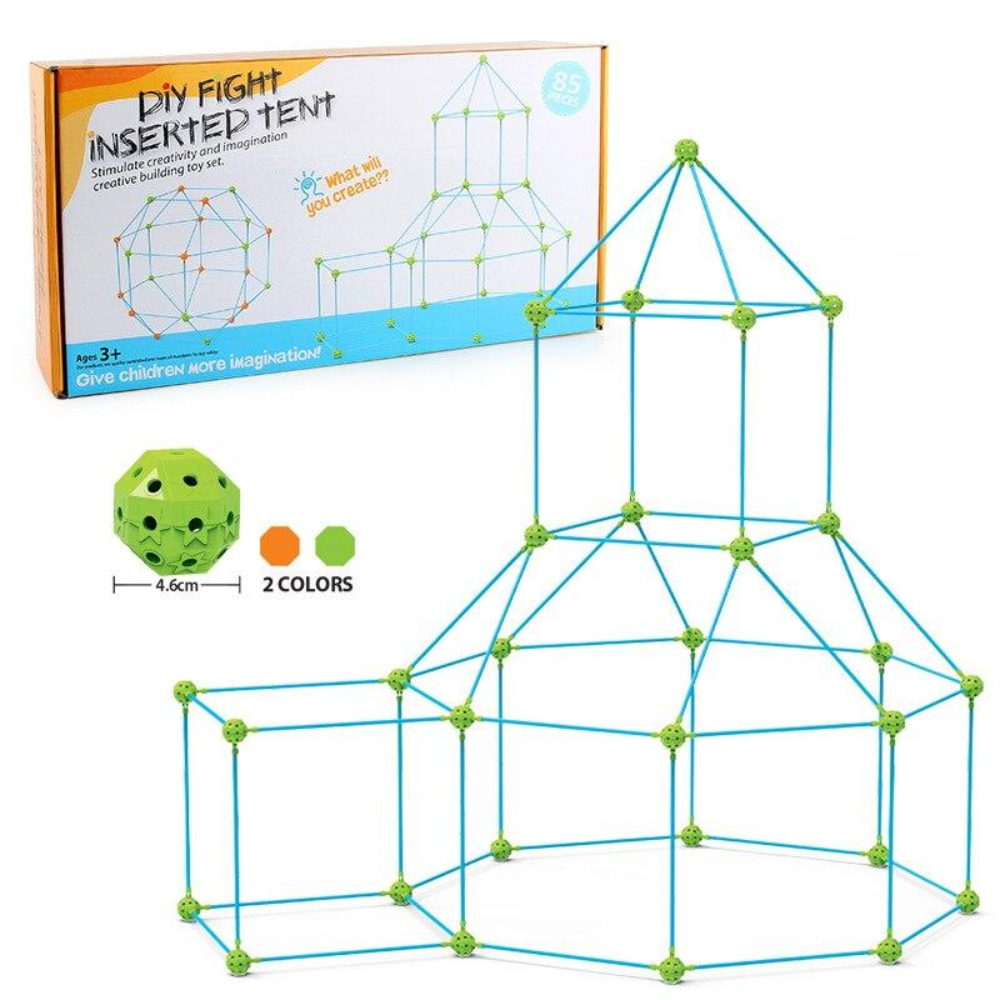 Kids Fort Building Kit – DIY Tent Construction Set with Connecting Rods and Balls