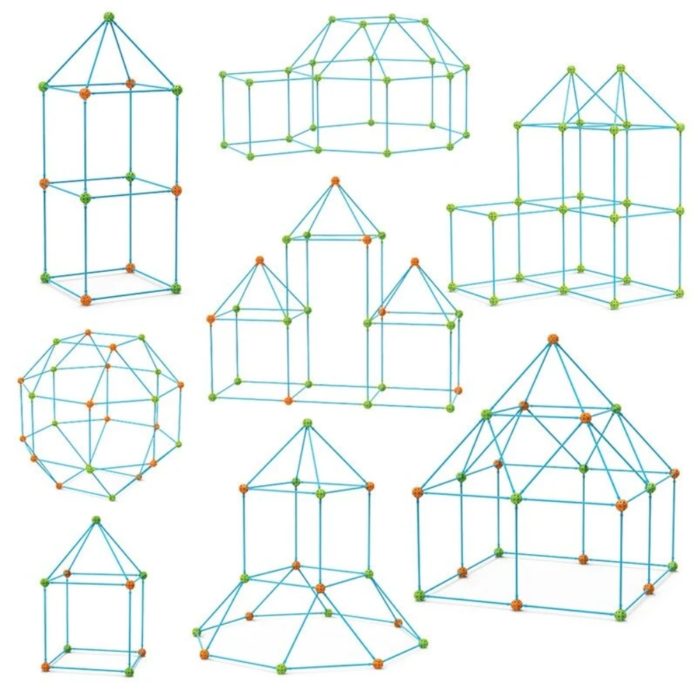 Kids Fort Building Kit – DIY Tent Construction Set with Connecting Rods and Balls