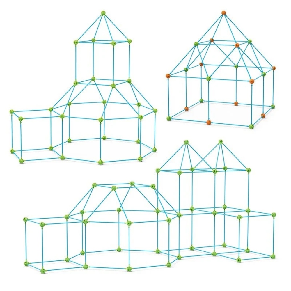 Kids Fort Building Kit – DIY Tent Construction Set with Connecting Rods and Balls