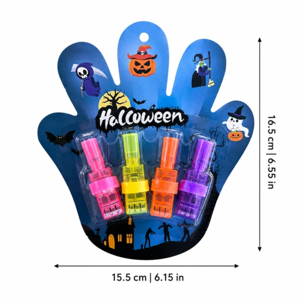 Kids Halloween Finger Projection Lights – LED Spooky Pattern Projector Toys with Elastic Straps