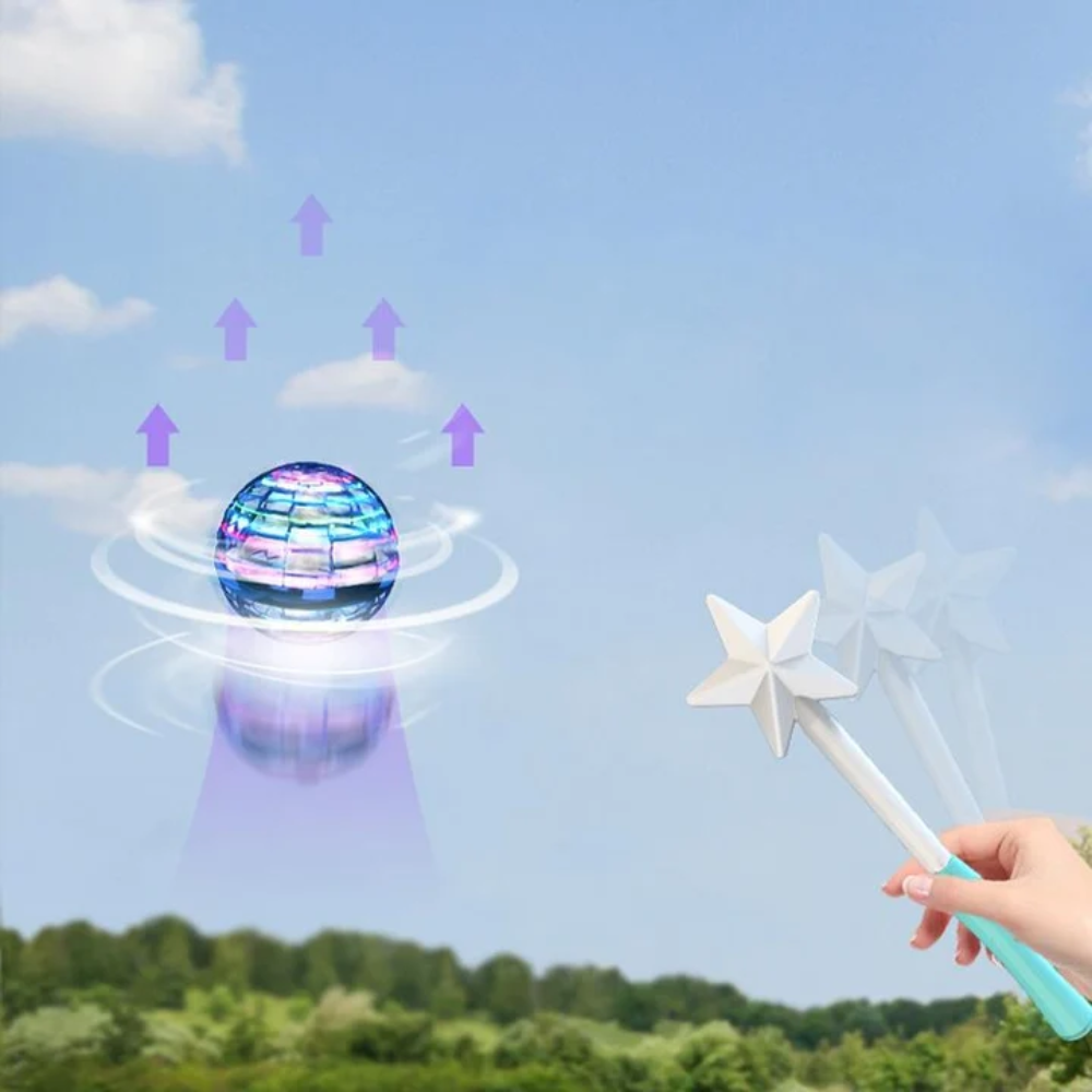 Kids Hand-Controlled Mini Drone – USB Rechargeable Flying Ball Toy with LED Lights