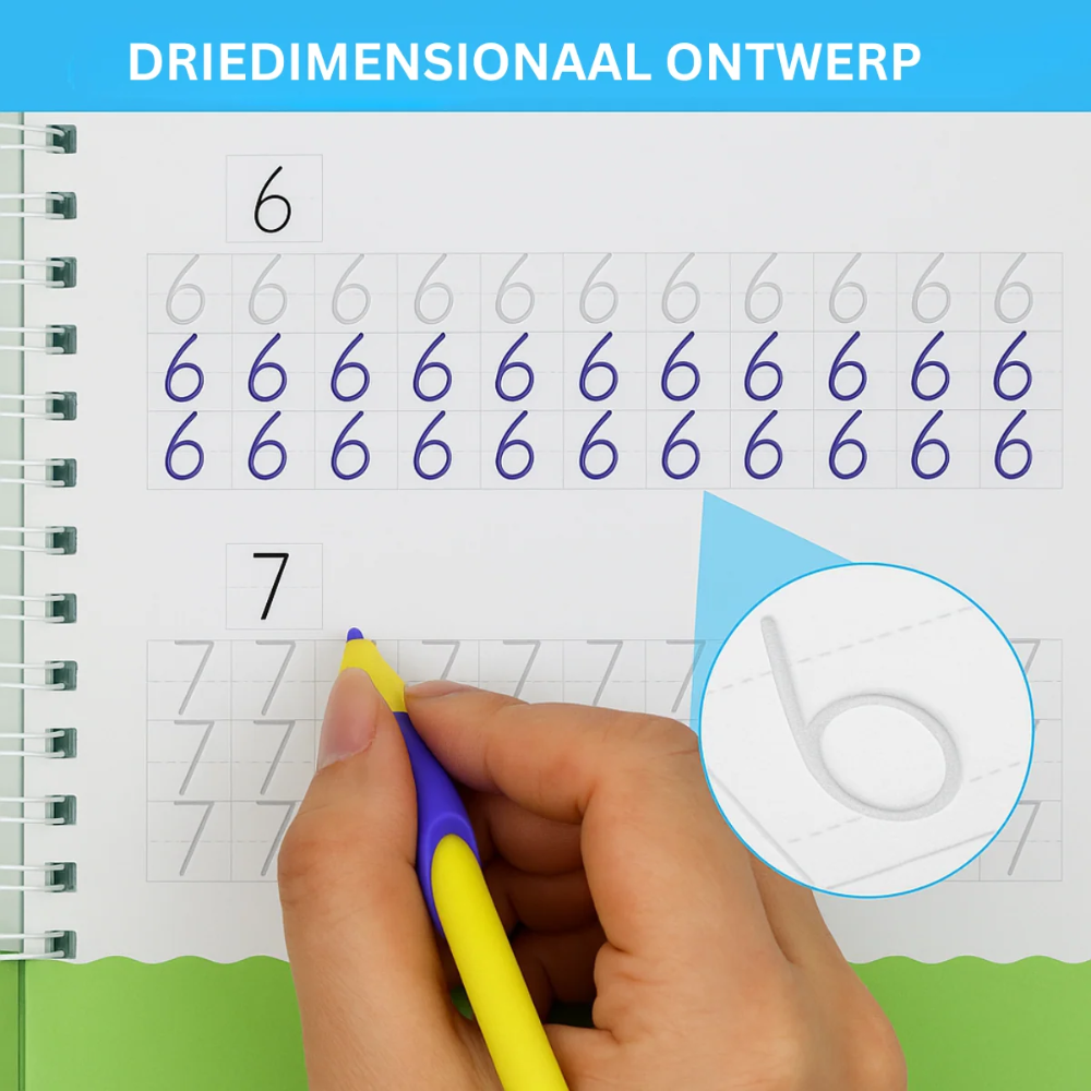 Kids Handwriting Practice Book Set – 4 Educational Tracing Workbooks with Pens