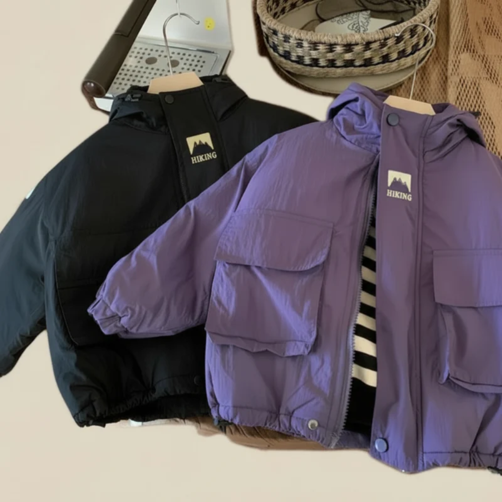 Kids Hooded Windbreaker Jacket – Water-Resistant Lightweight Outdoor Coat
