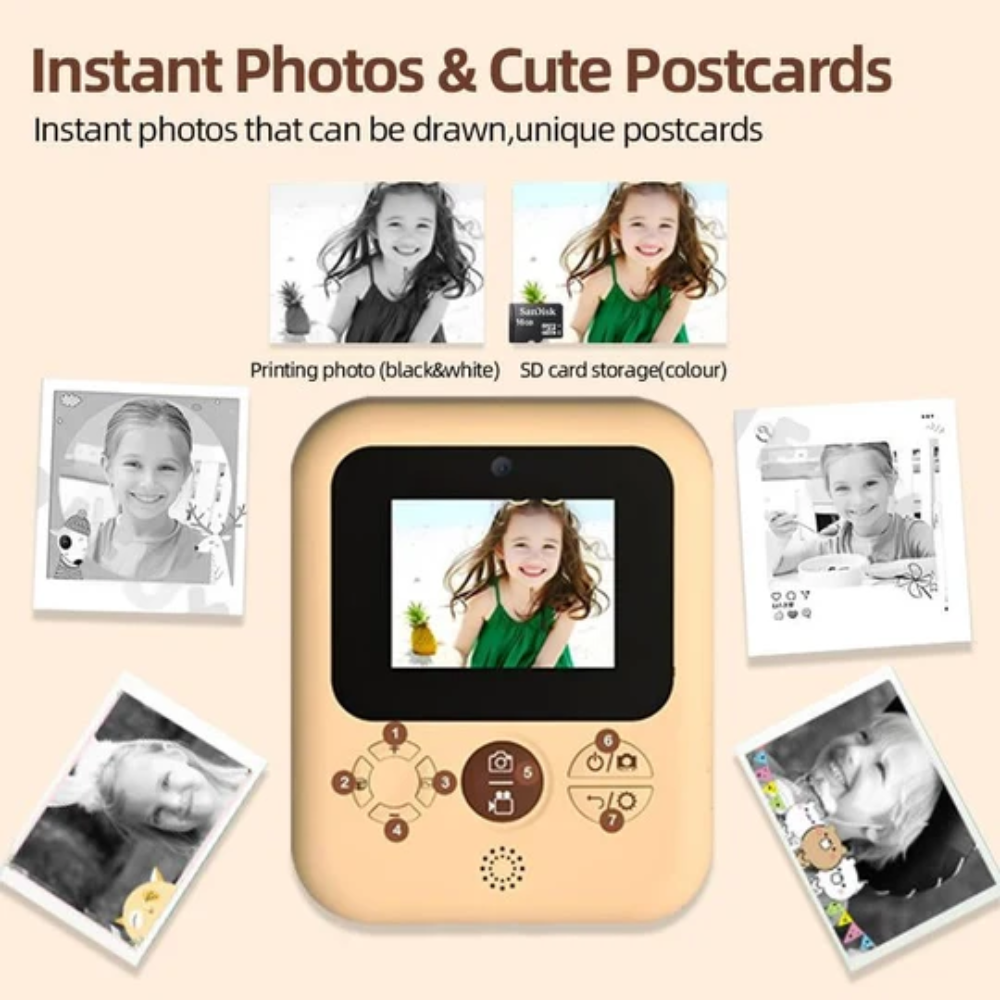 Kids Instant Print Camera – Digital Camera with 1080P Video and 2.4-Inch Screen