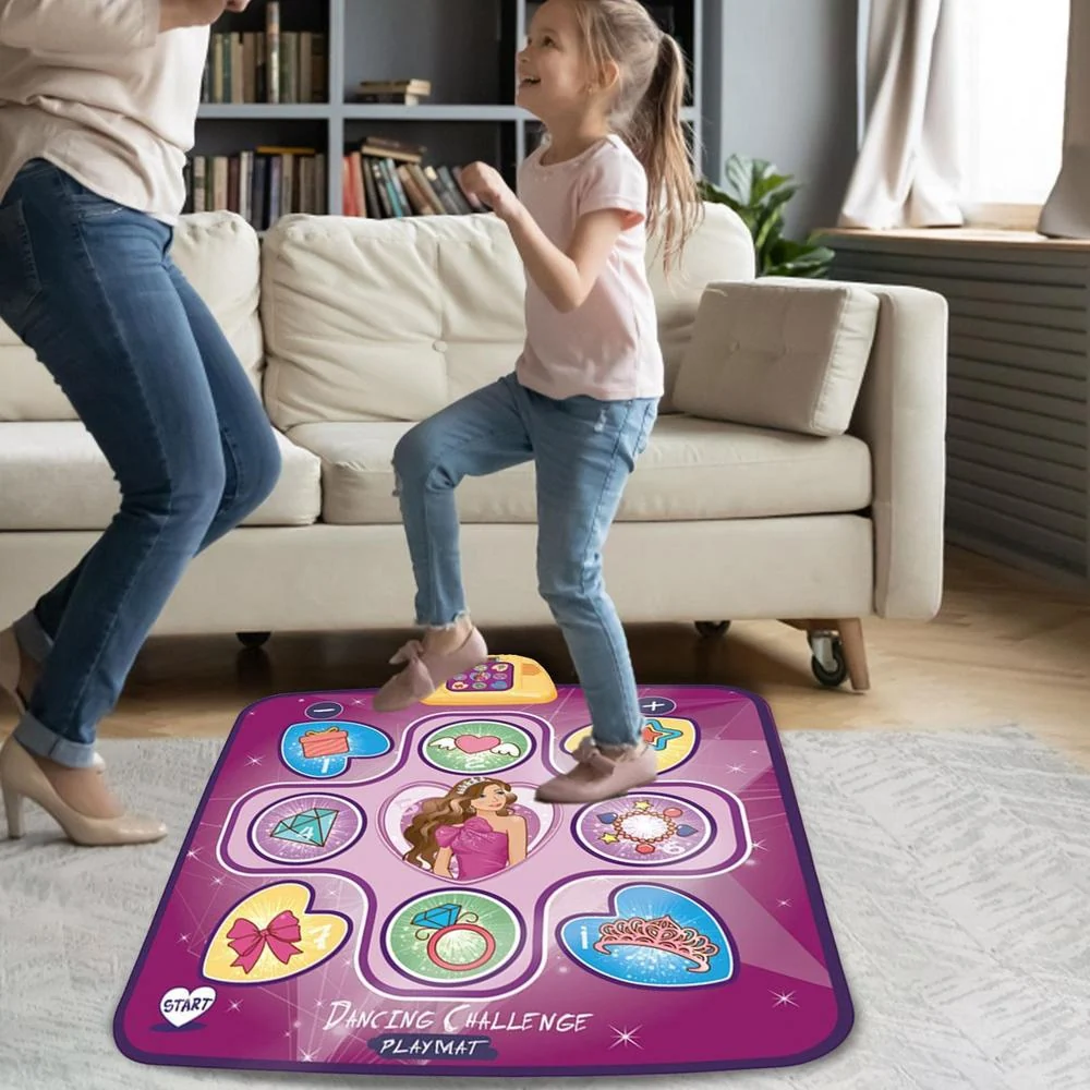 Kids Interactive Dance Mat – Musical Dancing Game with LED Lights and 5 Play Modes