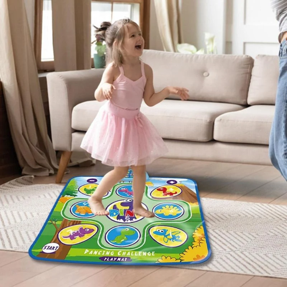 Kids Interactive Dance Mat – Musical Dancing Game with LED Lights and 5 Play Modes