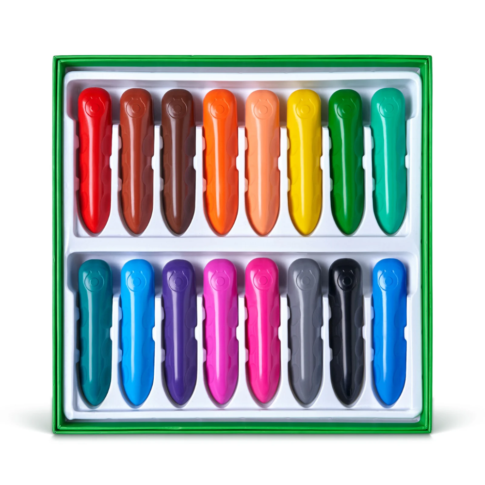 Kids Jumbo Triangular Crayons – Washable Easy-Grip Coloring Set with Coloring Book