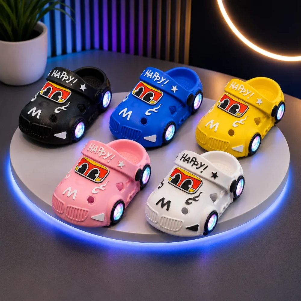 Kids LED Car Shoes – Light-Up Casual Shoes with Non-Slip Soles
