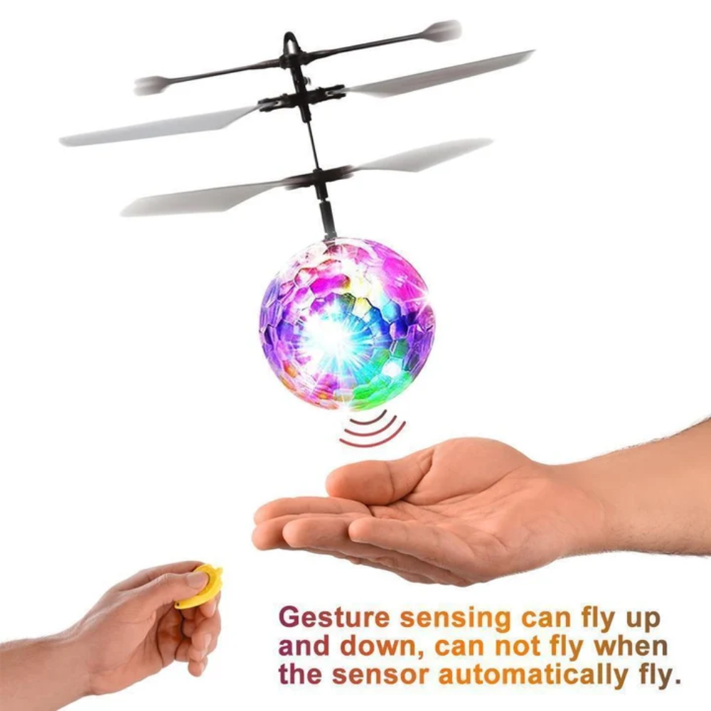Kids LED Flying Ball Toy – USB Rechargeable Hand-Controlled Hover Ball with Colorful Lights