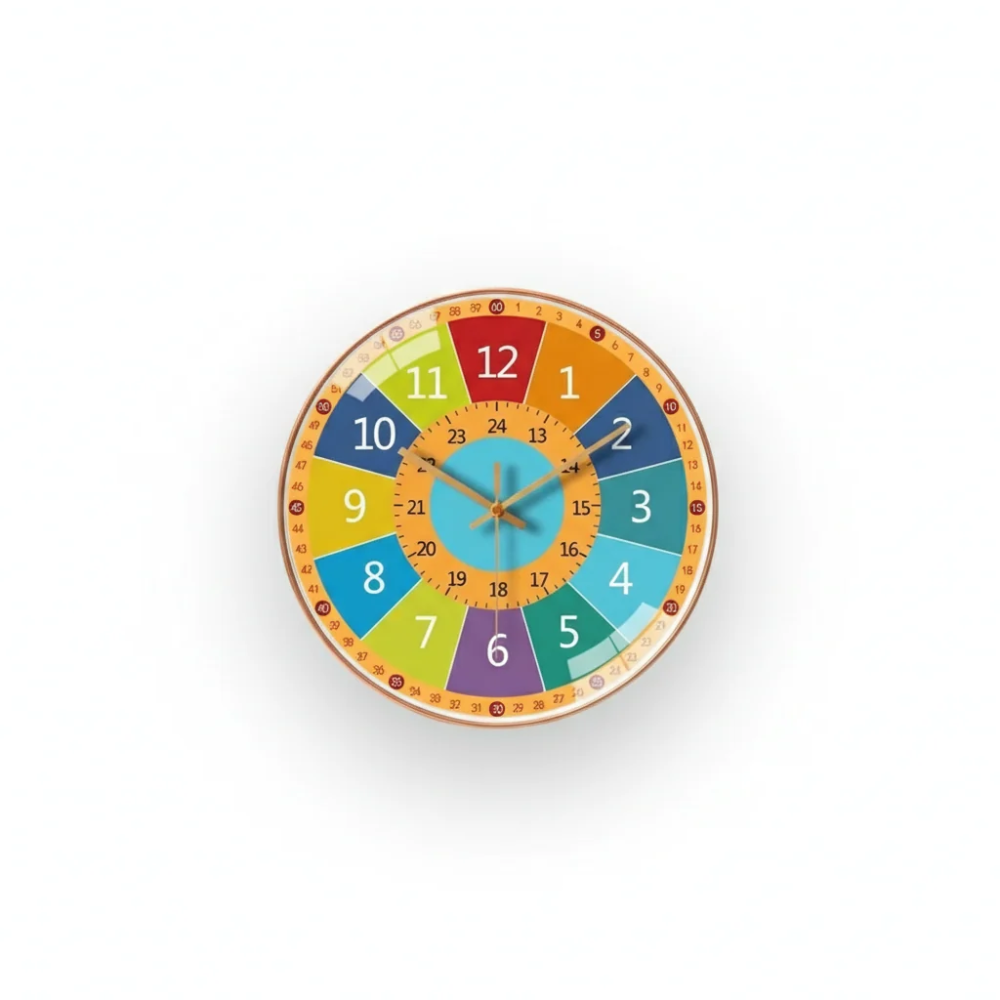Kids Learning Wall Clock – Colorful Educational Time Teaching Clock